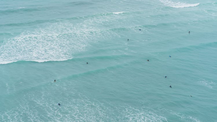 Aerial View Of The Waves In The Sea