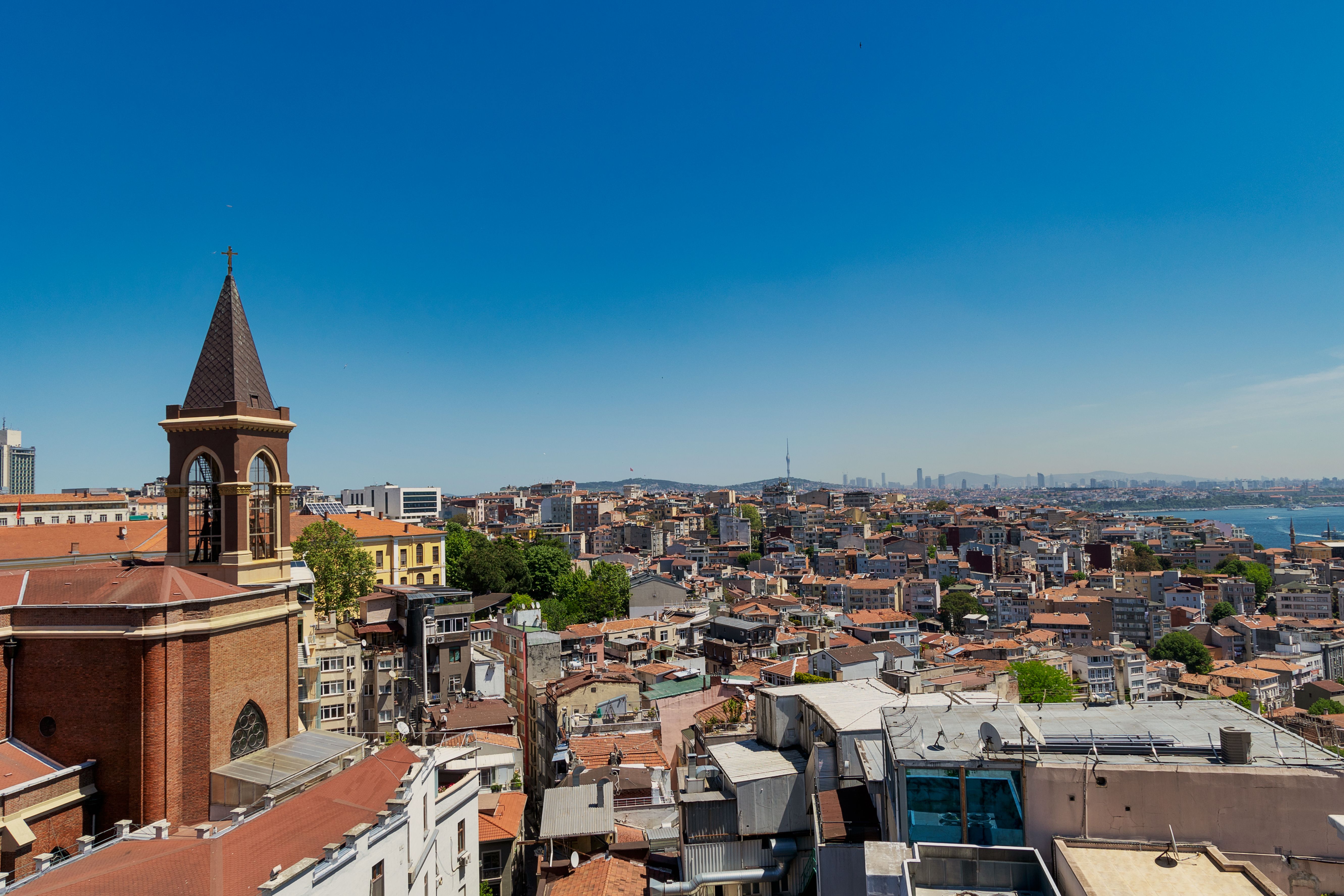 Aerial Shot of City Buildings Under the Clear Blue Sky · Free Stock Photo