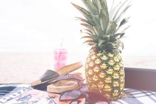 Pineapple Fruit Beside Sandals