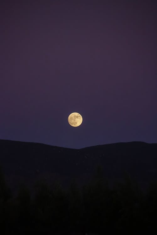 Free A Full Moon in the Night Sky Stock Photo