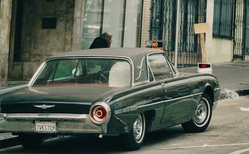 A Vintage Ford Thunderbird Parked by the Roadside