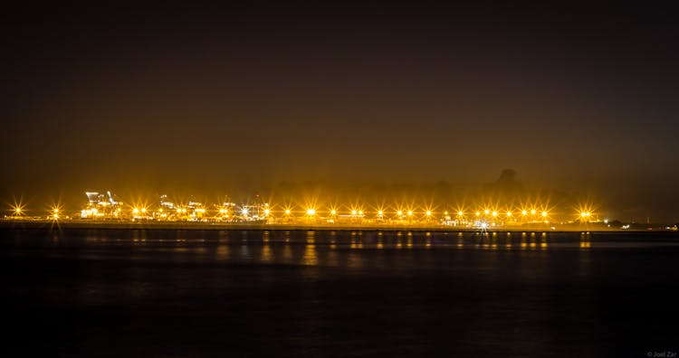 Lights Over Water At Night