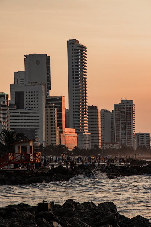 Photo of a City at Sunset 