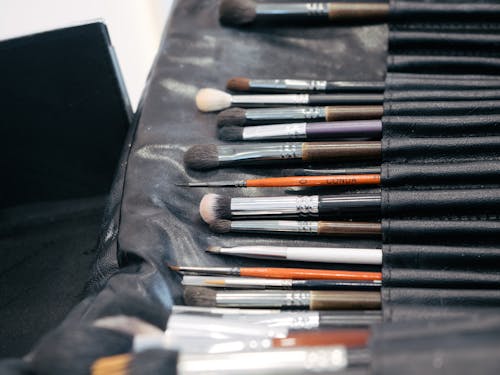 Close-Up Shot of Makeup Brushes