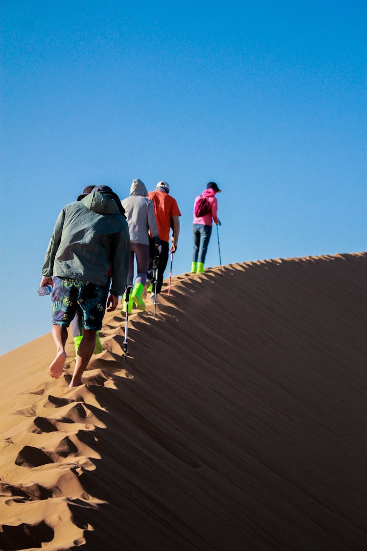 People Desert Hiking