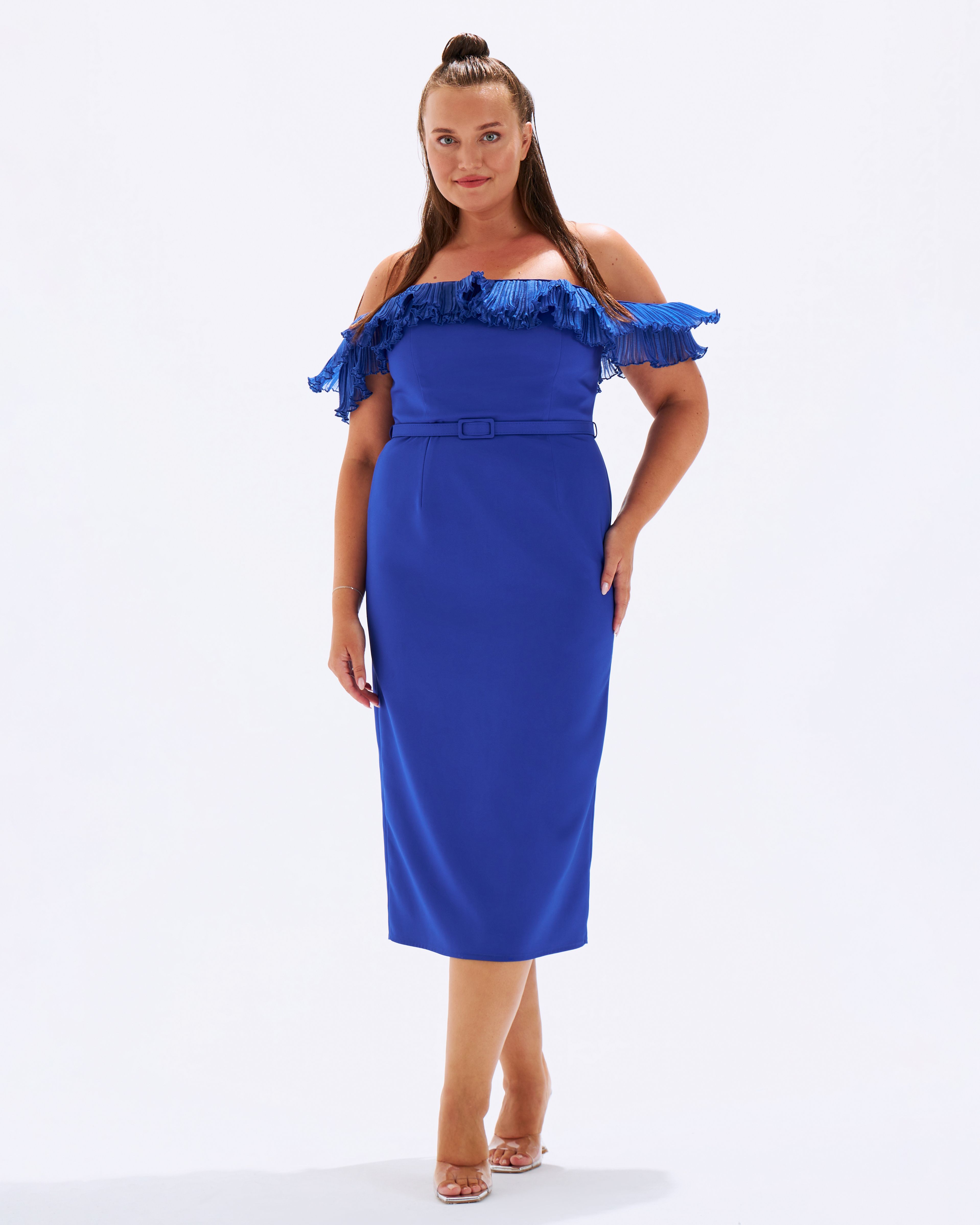 A Woman in Blue Dress Posing · Free Stock Photo