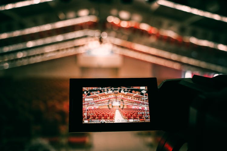 A Camera Screen Focusing On A Stage