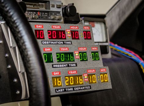 Black and Gray Treadmill Control Panel