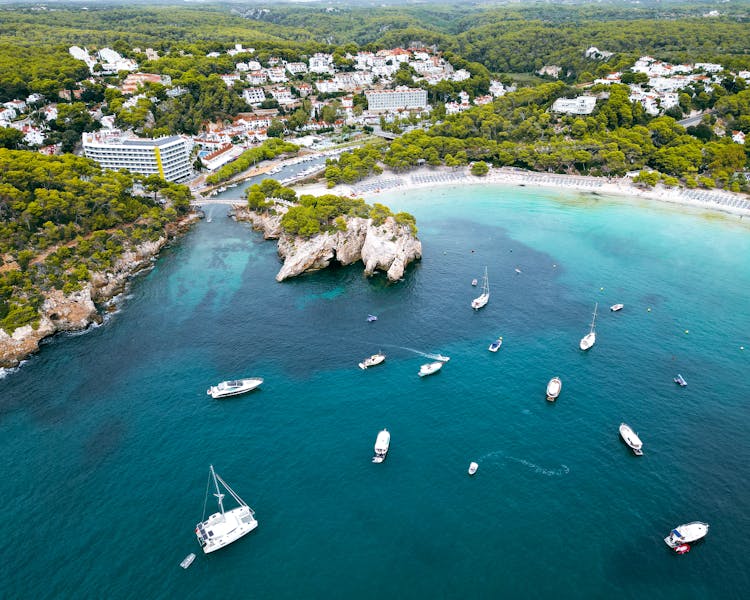 Aerial Photography Of Yachts Sailing On The Sea