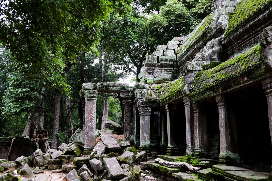 Adventurer on a jungle trail in Cambodia