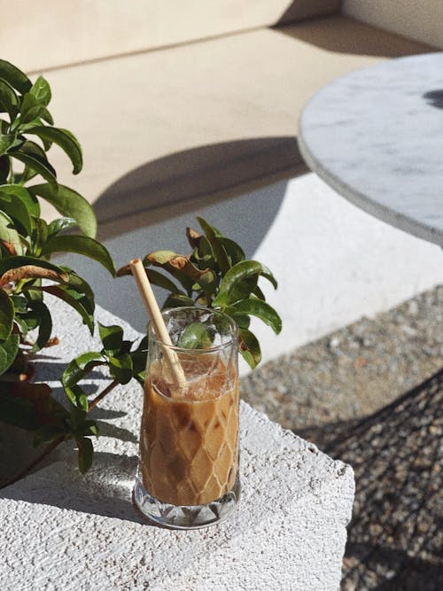 A Glass with Iced Coffee