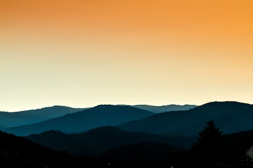 Mountains in Fog at Golden Hour