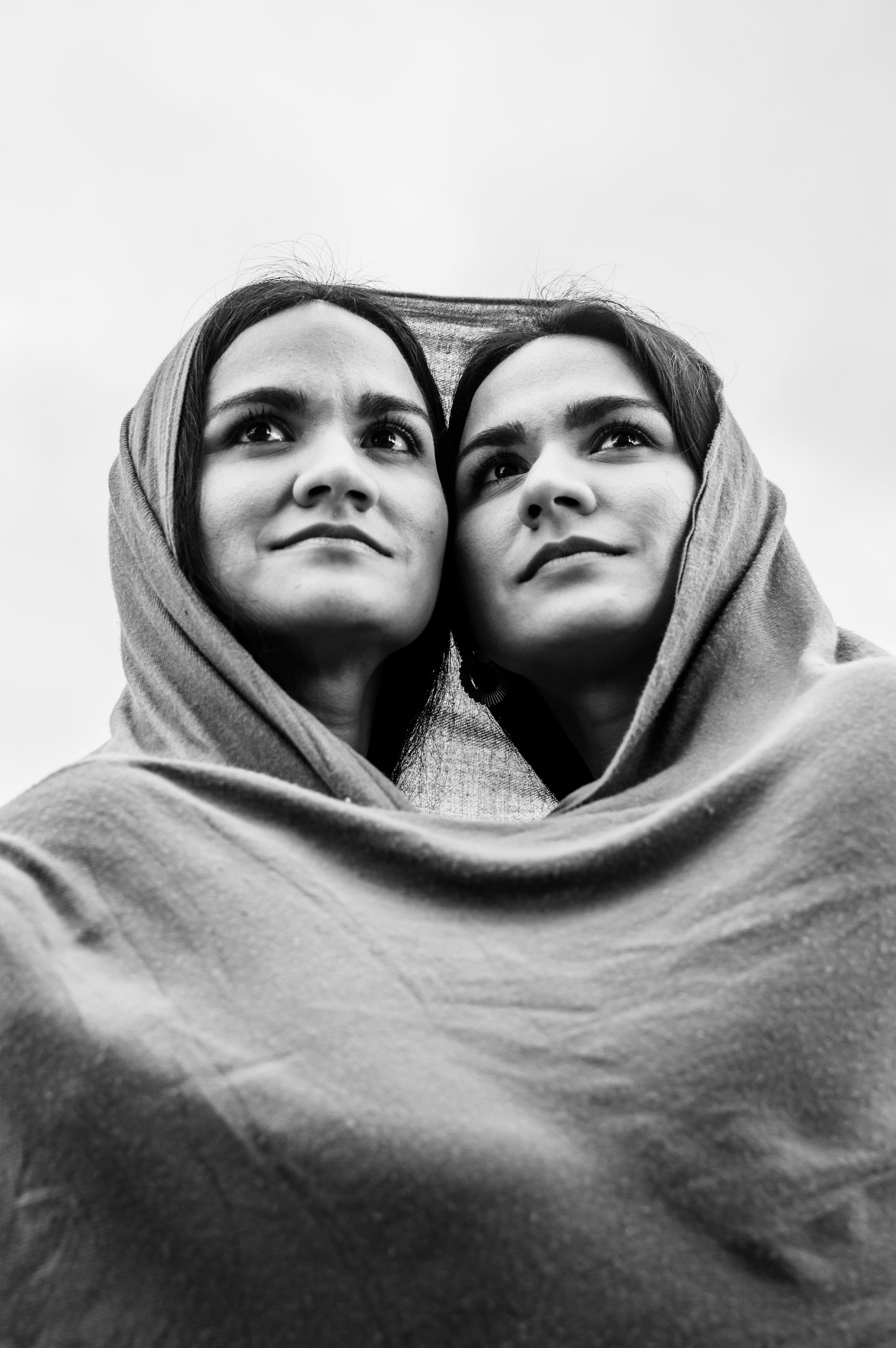 Black and White Portrait of Two Women · Free Stock Photo