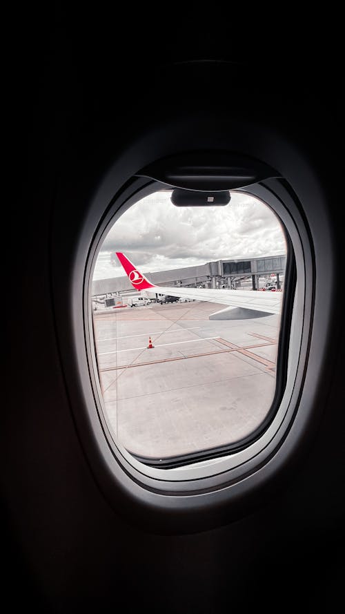 Free stock photo of airplane, airplane window, window