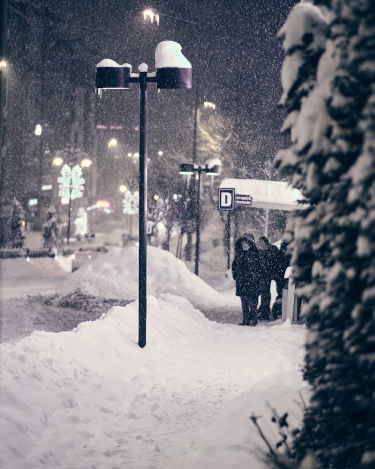 Photograph Of A Street With Snow