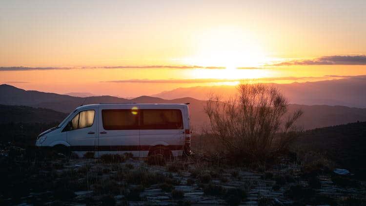 White Van On Mountain Top