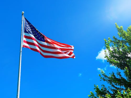 Foto stok gratis Amerika Serikat, angin bertiup, bendera amerika