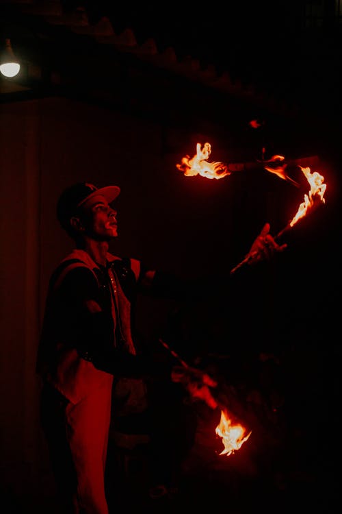 Photos gratuites de danseur de feu, divertissement, feu