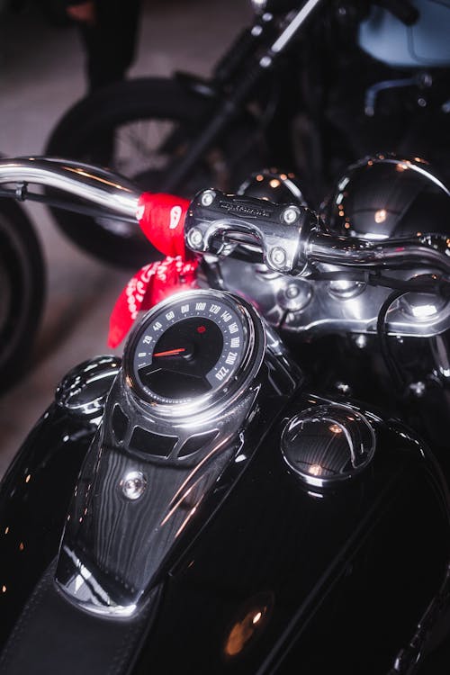 Close-up of the Speedometer of a Motorcycle