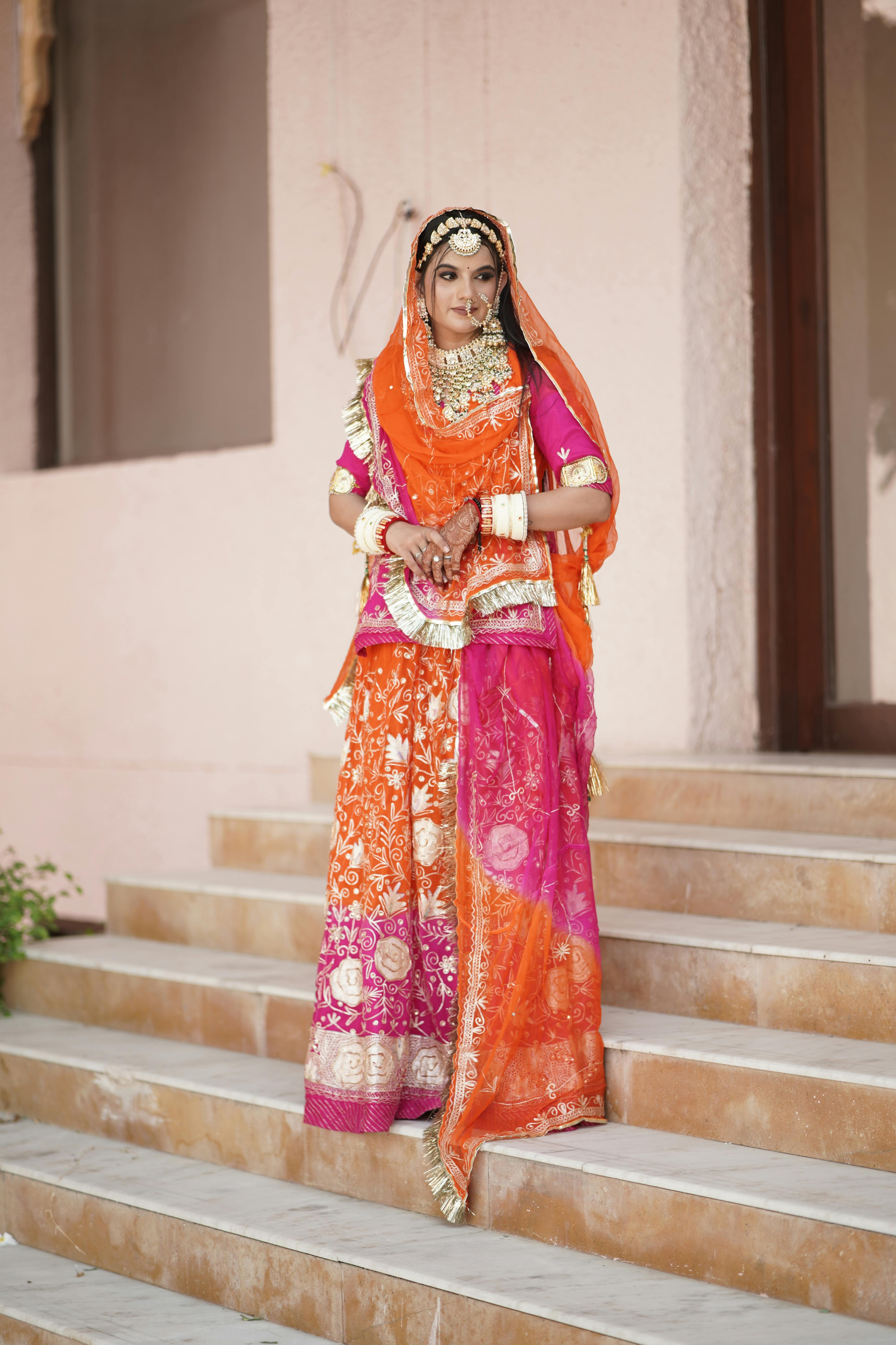 Multicolour And Pink Banarasi Semi-Stitched Lehenga in Synthetic – Khatri  Jamnadas Bechardas