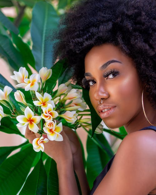 Woman Holding Flowers 