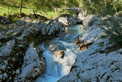 Wasserfall im Soča-Tal