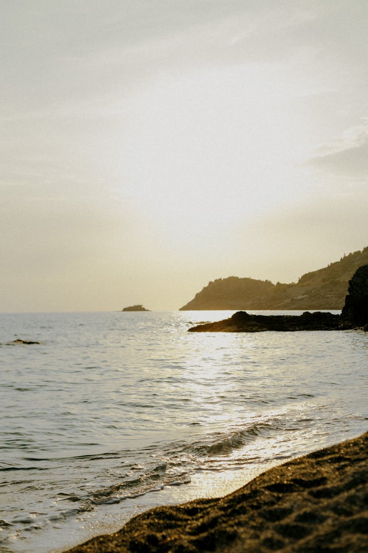 A Beach During Sunset