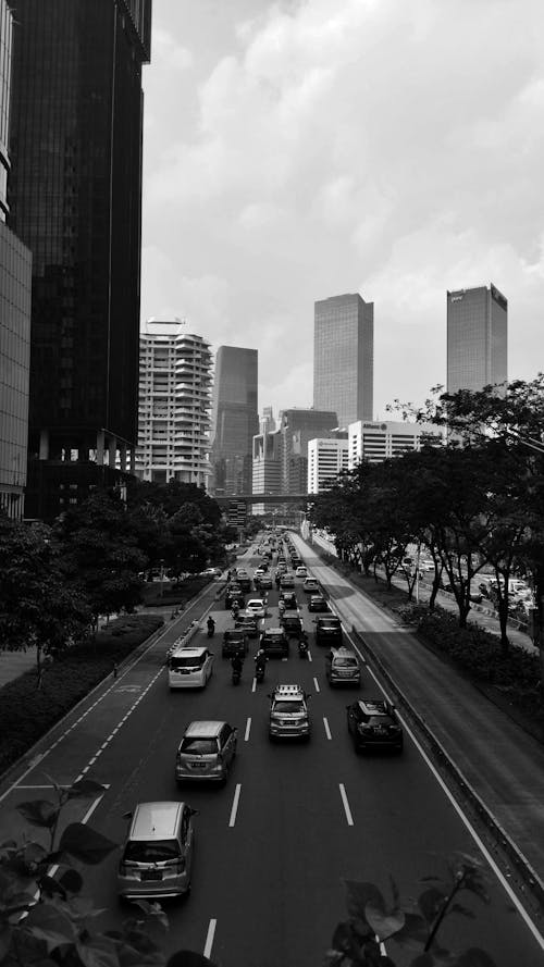 Cars on Avenue in Jakarta, Indonesia