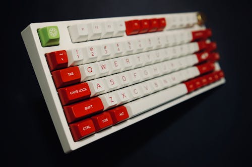 White and Red Mechanical Keyboard