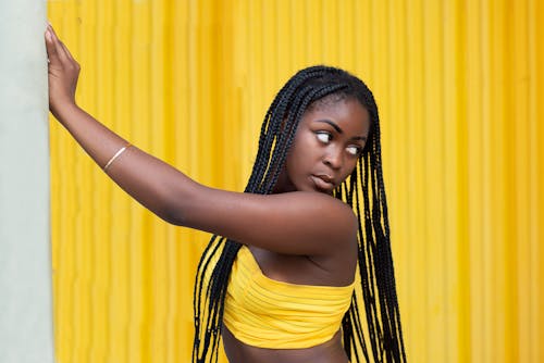 A Woman in Yellow Tube Top