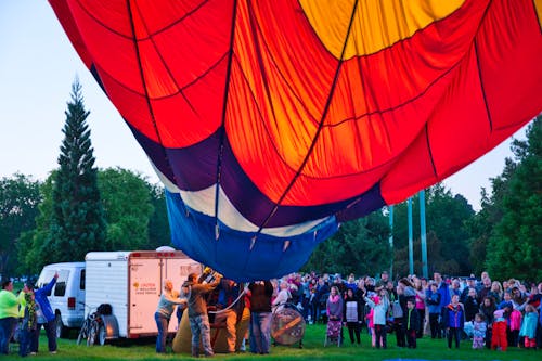 People Positioning Hot Air Balloon