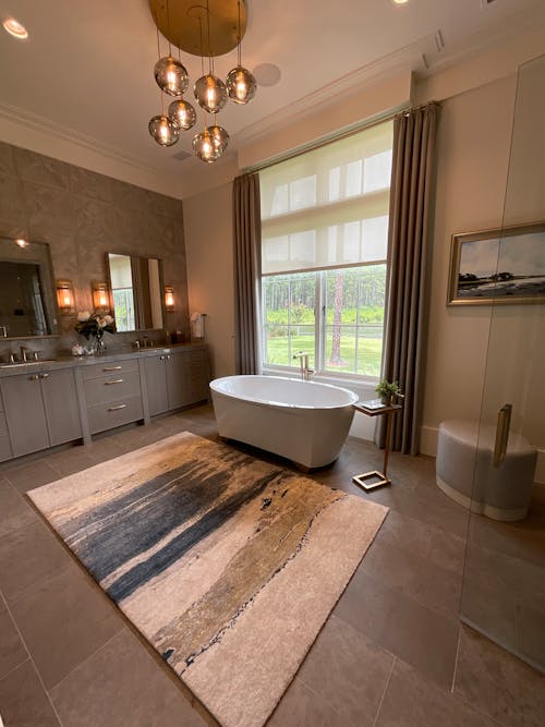 Foto stok gratis bak mandi, desain interior, jendela