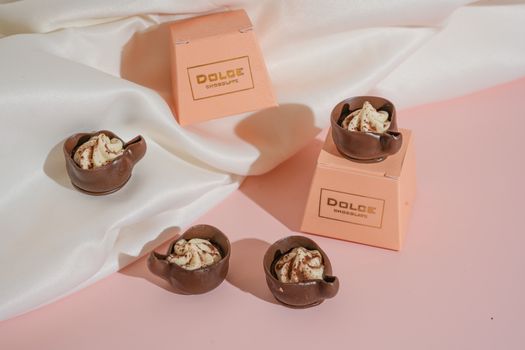 Chocolates on Pink Table