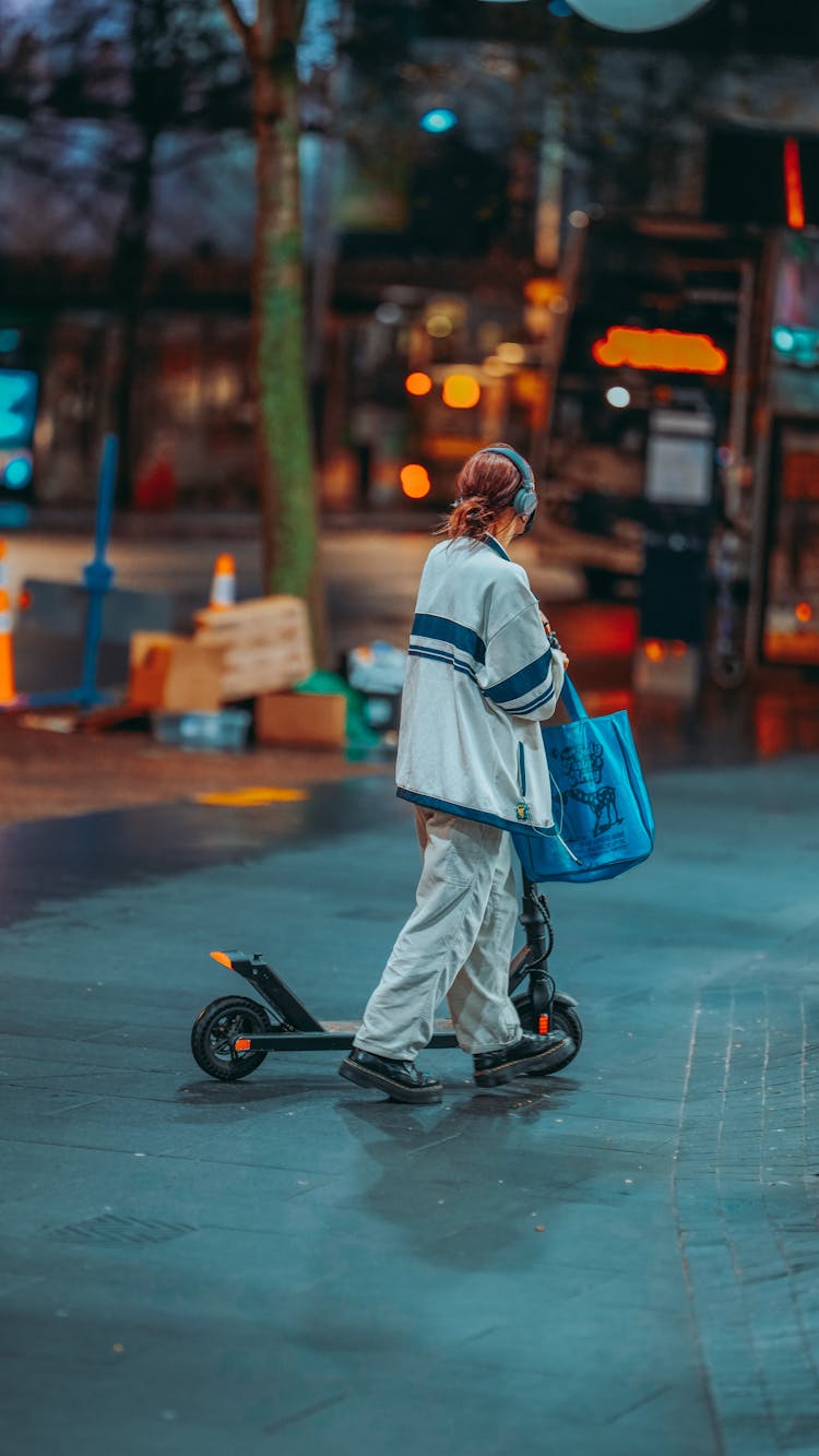 A Woman Walking On The Street