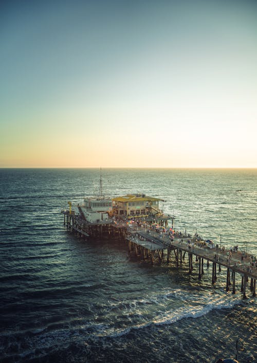 Aerial View of Santa Monica Pier, California, USA