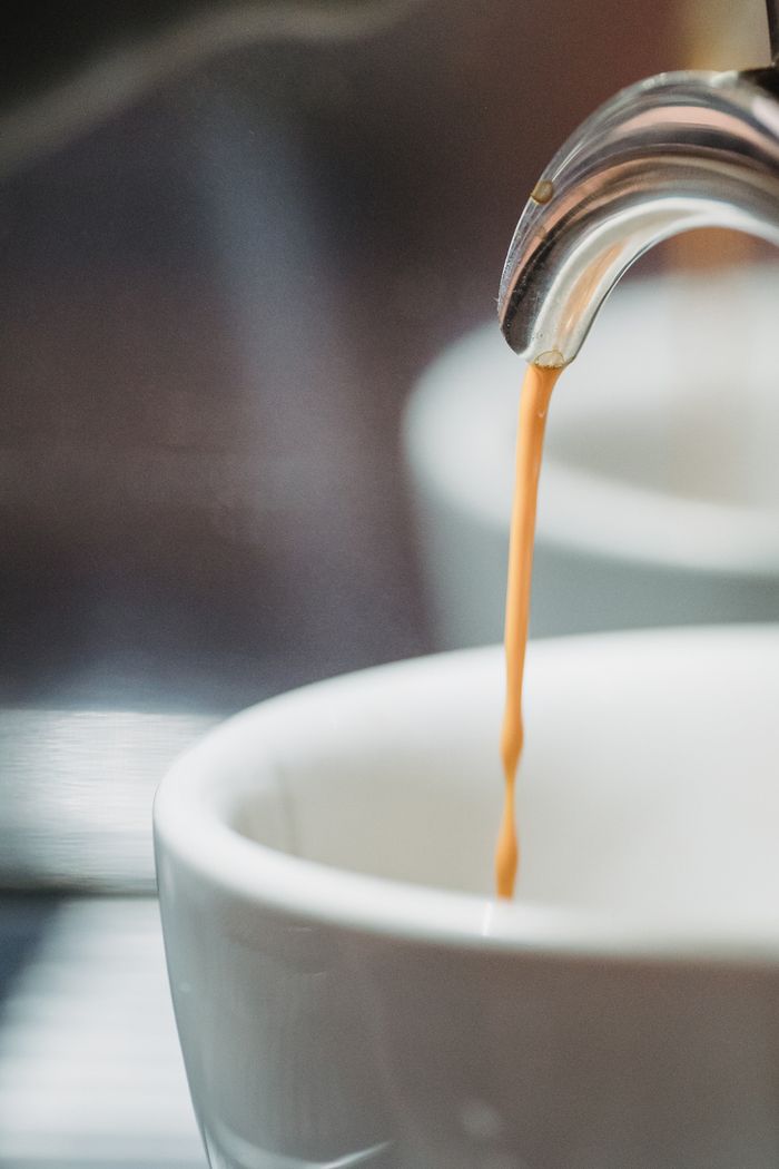 Espresso extraction close-up