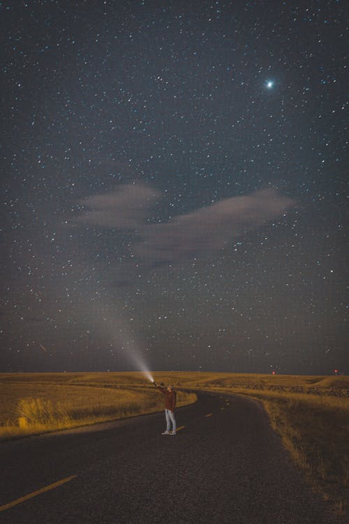 Immagine gratuita di campo d'erba, cielo stellato, esterno