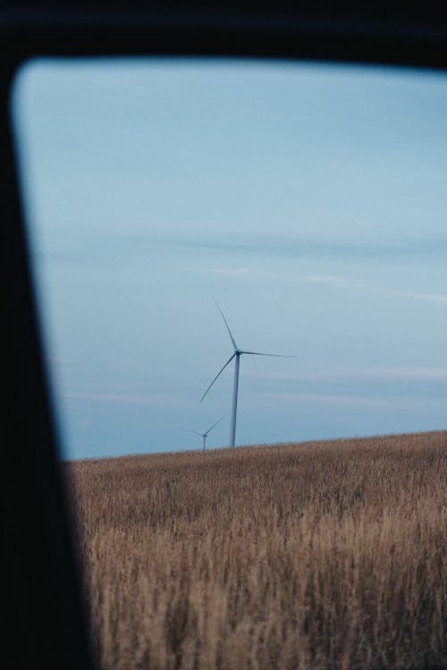Dry Field with Wind Turbines