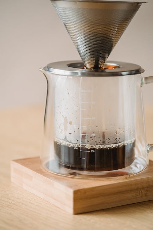 Making a Coffee by Using a Metal Coffee Filter 