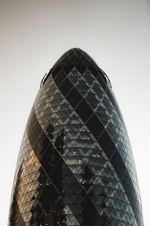 Clear Sky over Futuristic Building