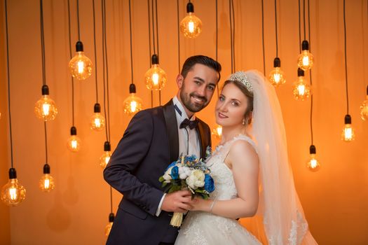Man in Black Suit and Woman in White Wedding Dress