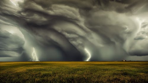 Free stock photo of clouds, electricity, field