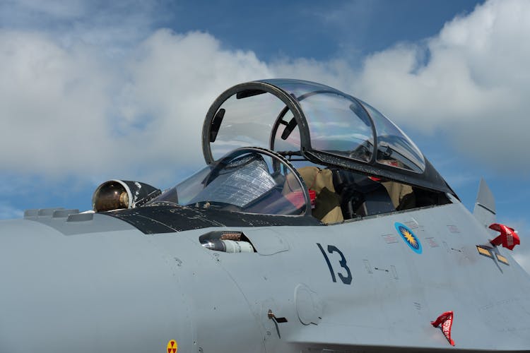 Open Canopy Of A Fighter Jet Cockpit