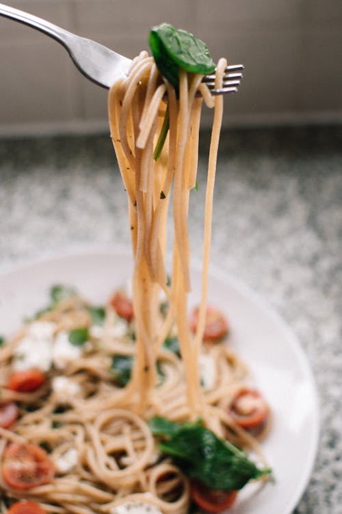 Free Pasta Dish With Vegetables Stock Photo