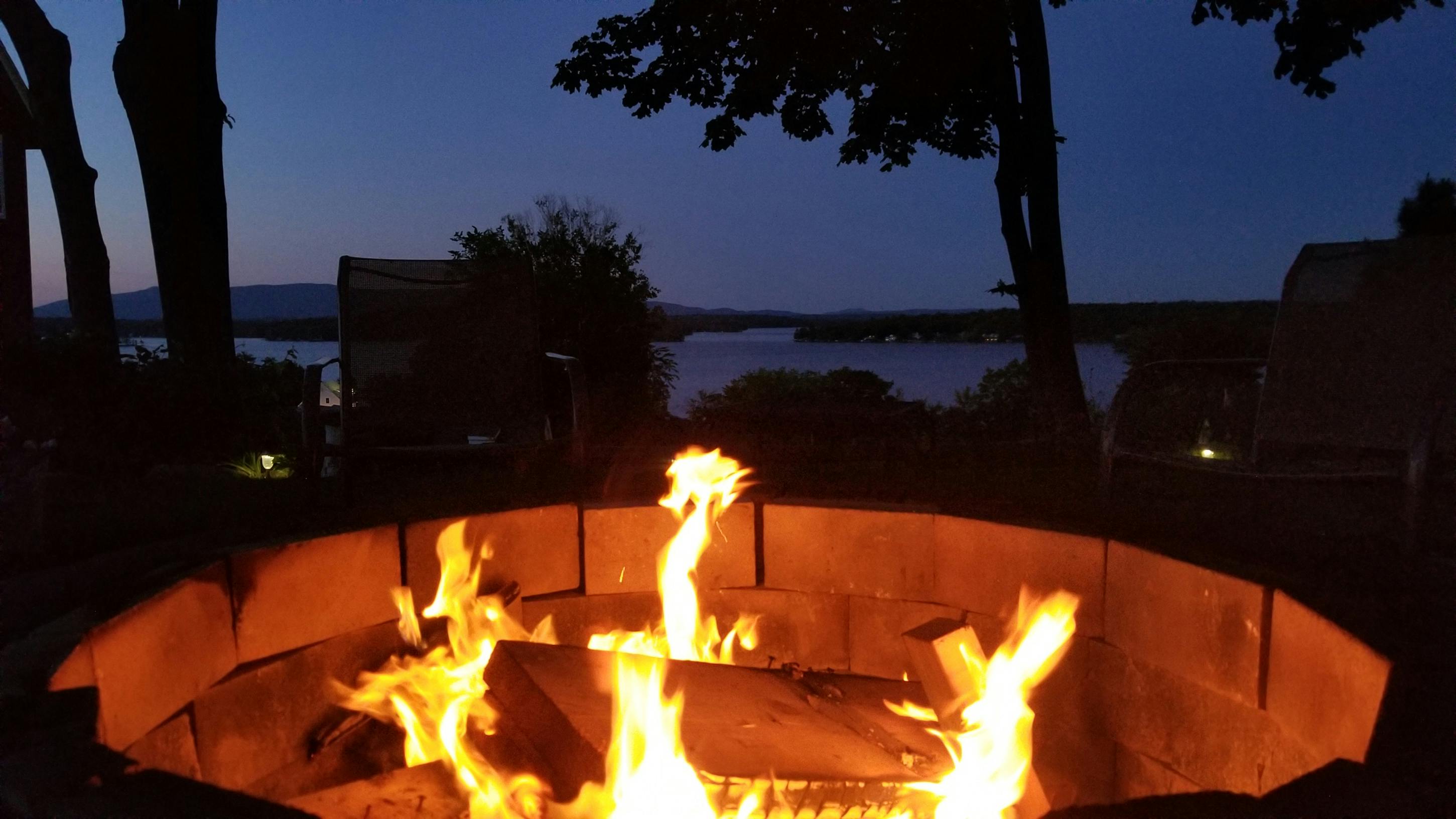 Free stock photo of fire, fire pit, lake