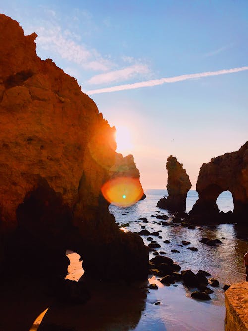 Free Rock Formation Near the Ocean Photography Stock Photo