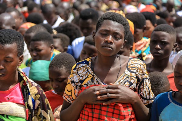 Kenyan community members gathering