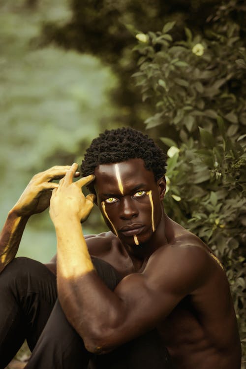 African Man with a Painted Body 