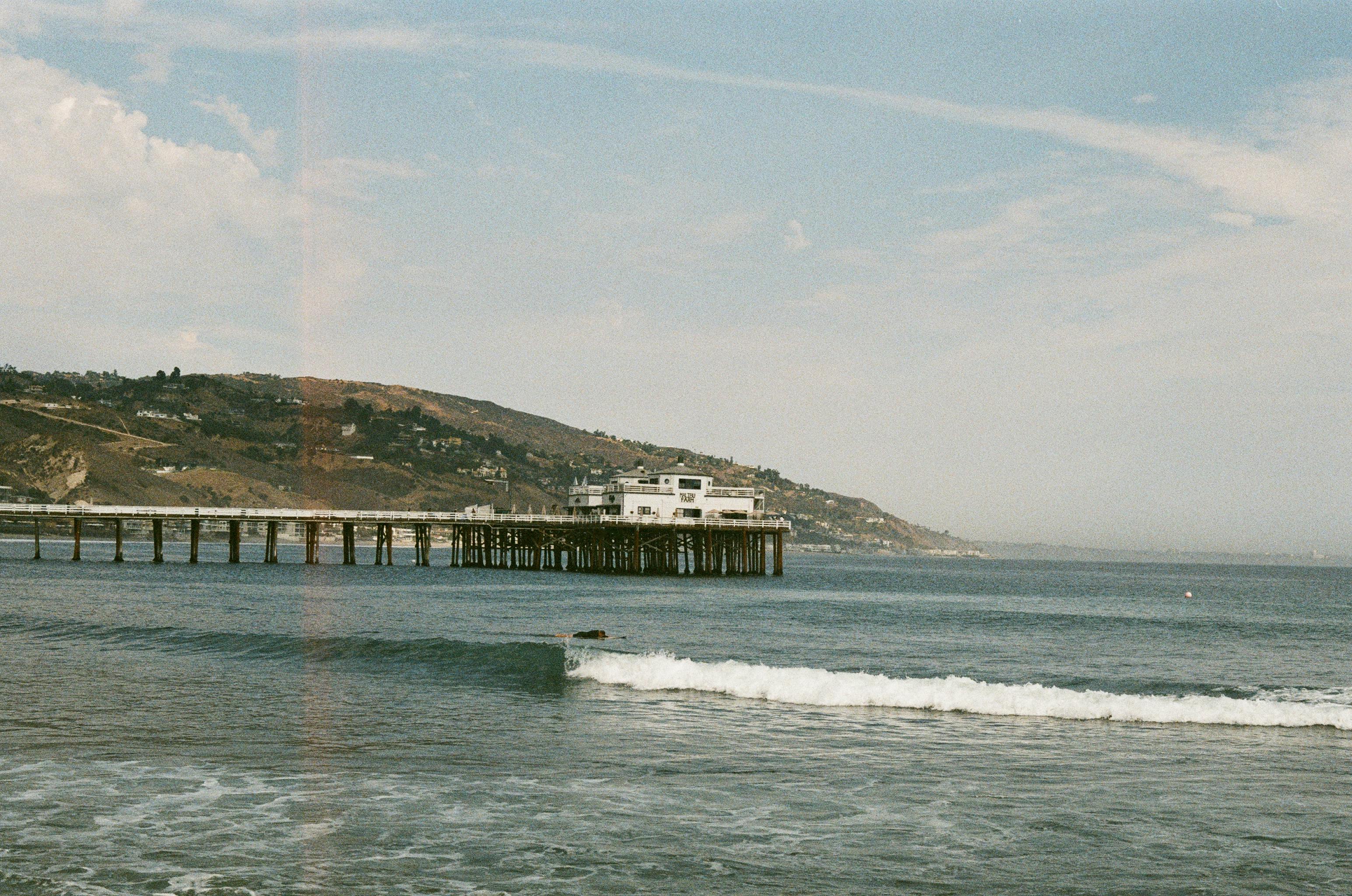 view of the malibu pier on the pacific coast california usa