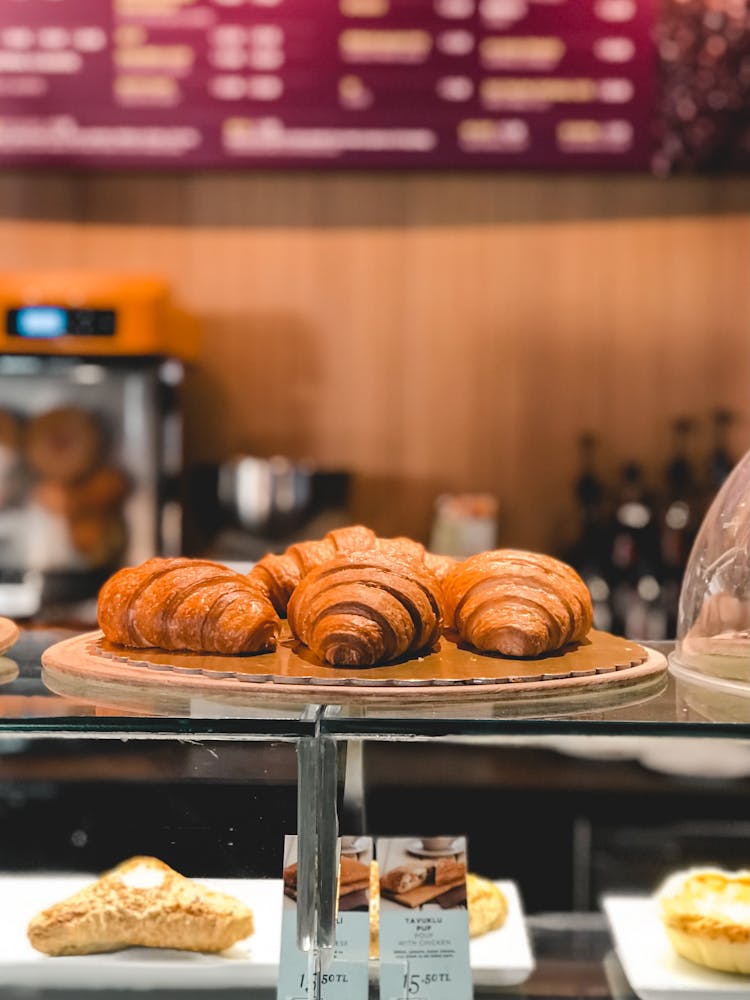 Croissant Breads On Tray 